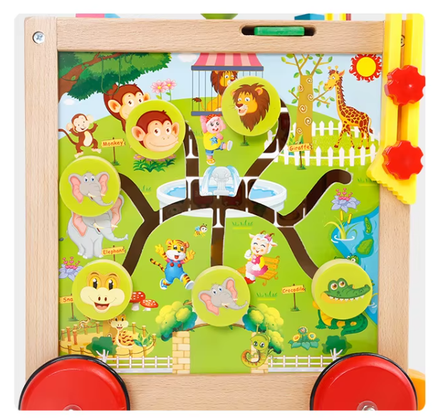 Déambulateur en bois avec jeux éducatifs - BabyWood