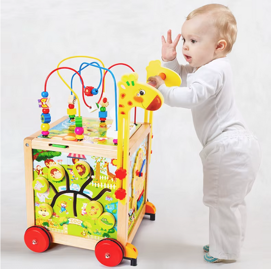 Déambulateur en bois avec jeux éducatifs - BabyWood