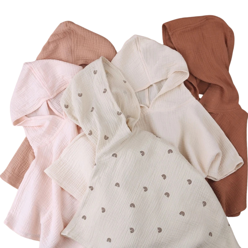 Poncho de Bain 100% Coton Bio, Pour 1-3 Ans - BébéDouce