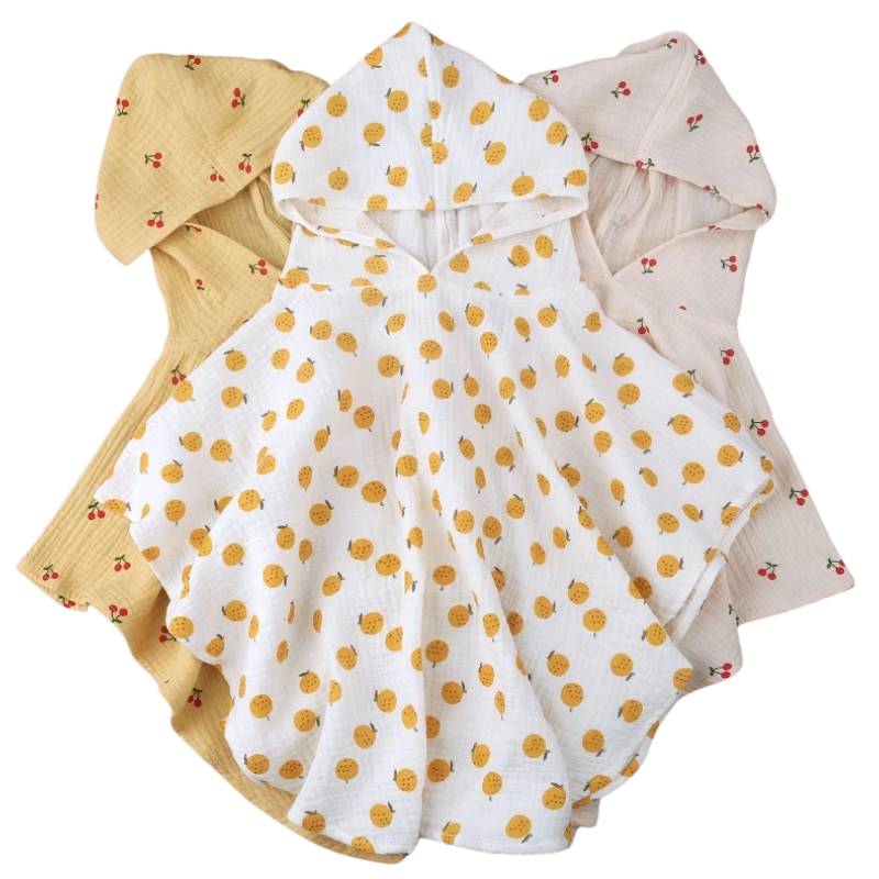 Poncho de Bain 100% Coton Bio, Pour 1-3 Ans - BébéDouce