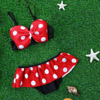 Ensemble Bikini Mignon pour Fille avec Nœud Papillon à Pois - BikiniDoux
