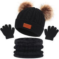 Ensemble Bonnet, Écharpe et Gants Bébé - Doux, Chaud et Adorable avec Pompons - PomponDouillet
