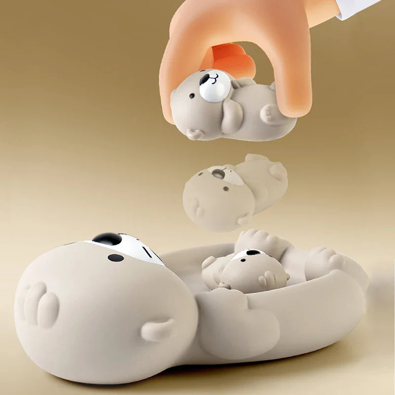 Ensemble Familial Loutre 4 Pièces, Jouet de Bain Flottant en Silicone, 12 Mois et Plus - JouetFlot