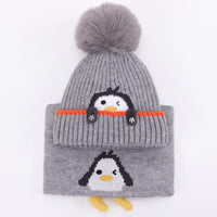 Ensemble bonnet et écharpe bébé, adorable pingouin - PenguinSet