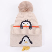 Ensemble bonnet et écharpe bébé, adorable pingouin - PenguinSet