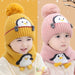 Ensemble bonnet et écharpe bébé, adorable pingouin - PenguinSet