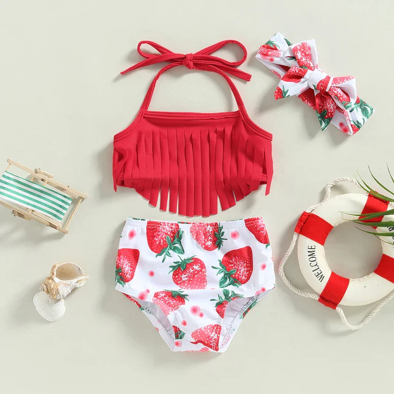 Ensemble de Maillot de Bain 3 Pièces pour Fille - FraiseFlora