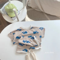 Ensemble d'été  Enfant 2 Pièces - T-shirt et Short Baleines