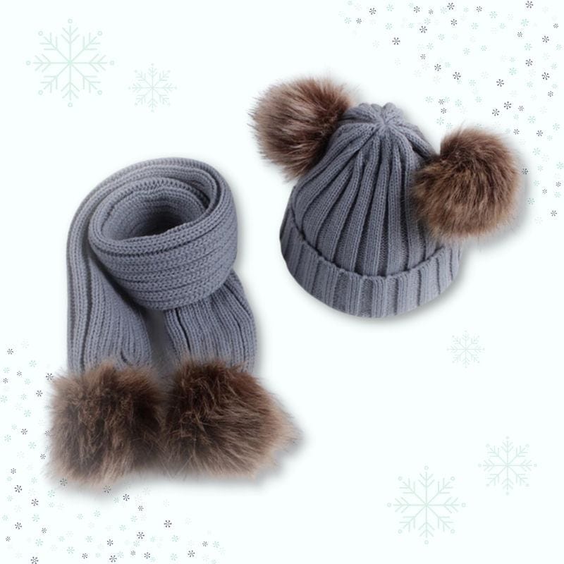 Ensemble hiver avec pompon Momotis - BébiChaudou
