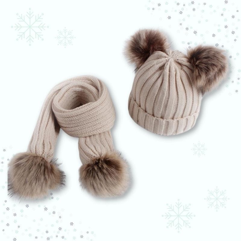 Ensemble hiver avec pompon Momotis - BébiChaudou