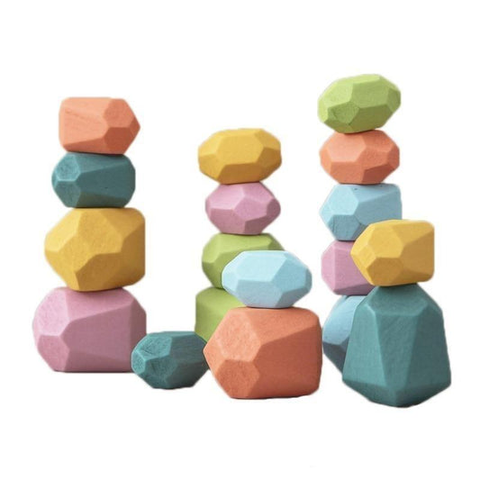Jeu Educatif en Bois Rochers Multicolores - PebblePlay