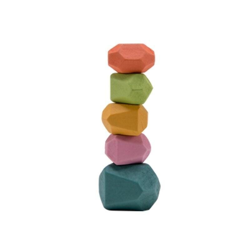 Jeu Educatif en Bois Rochers Multicolores - PebblePlay