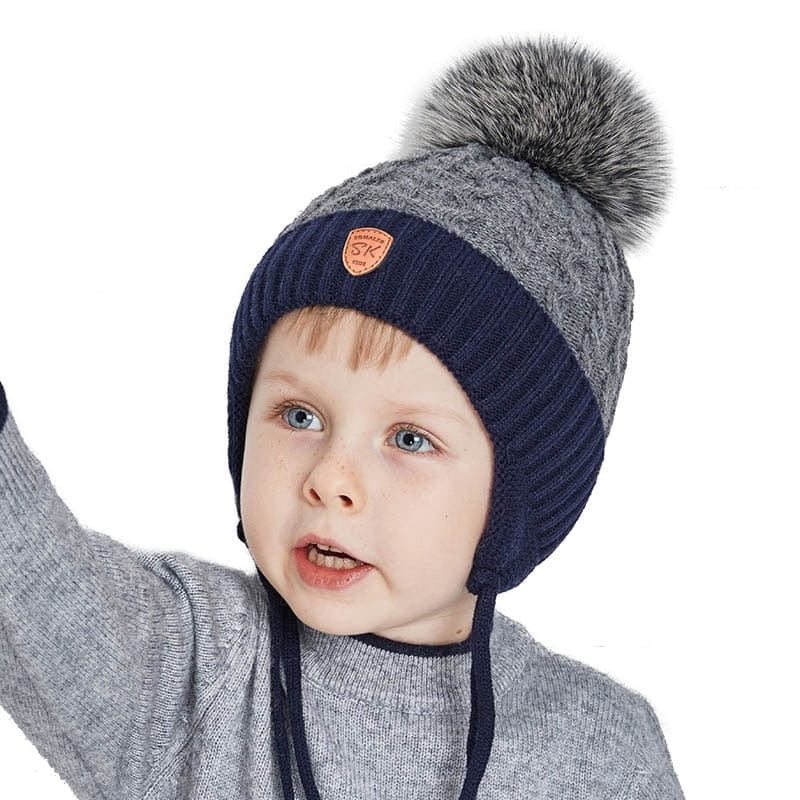 Chapeau enfant en fourrure véritable tricotée - FurCap
