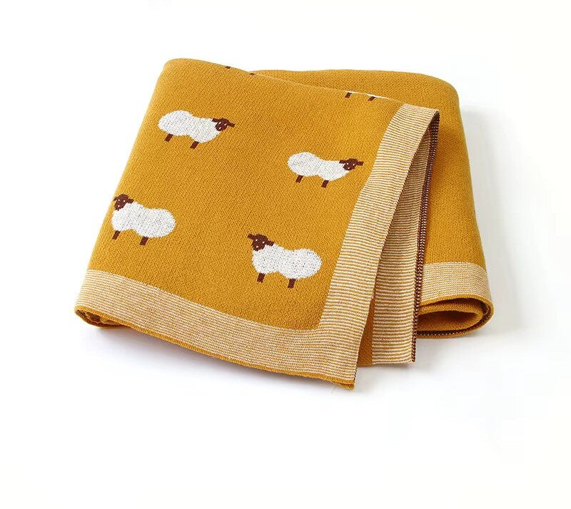 Couverture bébé coton tricoté rayée – Nubi