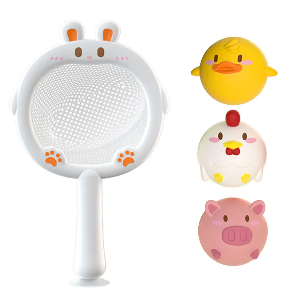 Jeu de Bain Lumineux AquaCatch – Set de Filet et Figurines Animalières