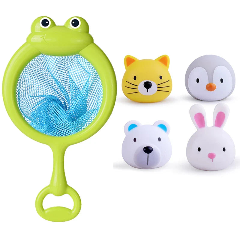 Jeu de Bain Lumineux AquaCatch – Set de Filet et Figurines Animalières