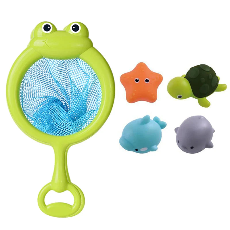 Jeu de Bain Lumineux AquaCatch – Set de Filet et Figurines Animalières