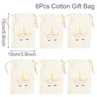 Lot de 6 Sachets en Toile de Coton avec Impressions Animalières - Sacchouffins