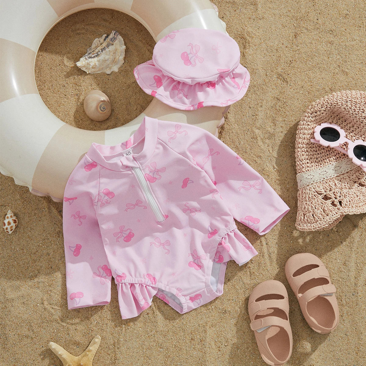 Maillot de Bain Anti-Éruption Cutanée pour Filles avec Chapeau - VibeBébé