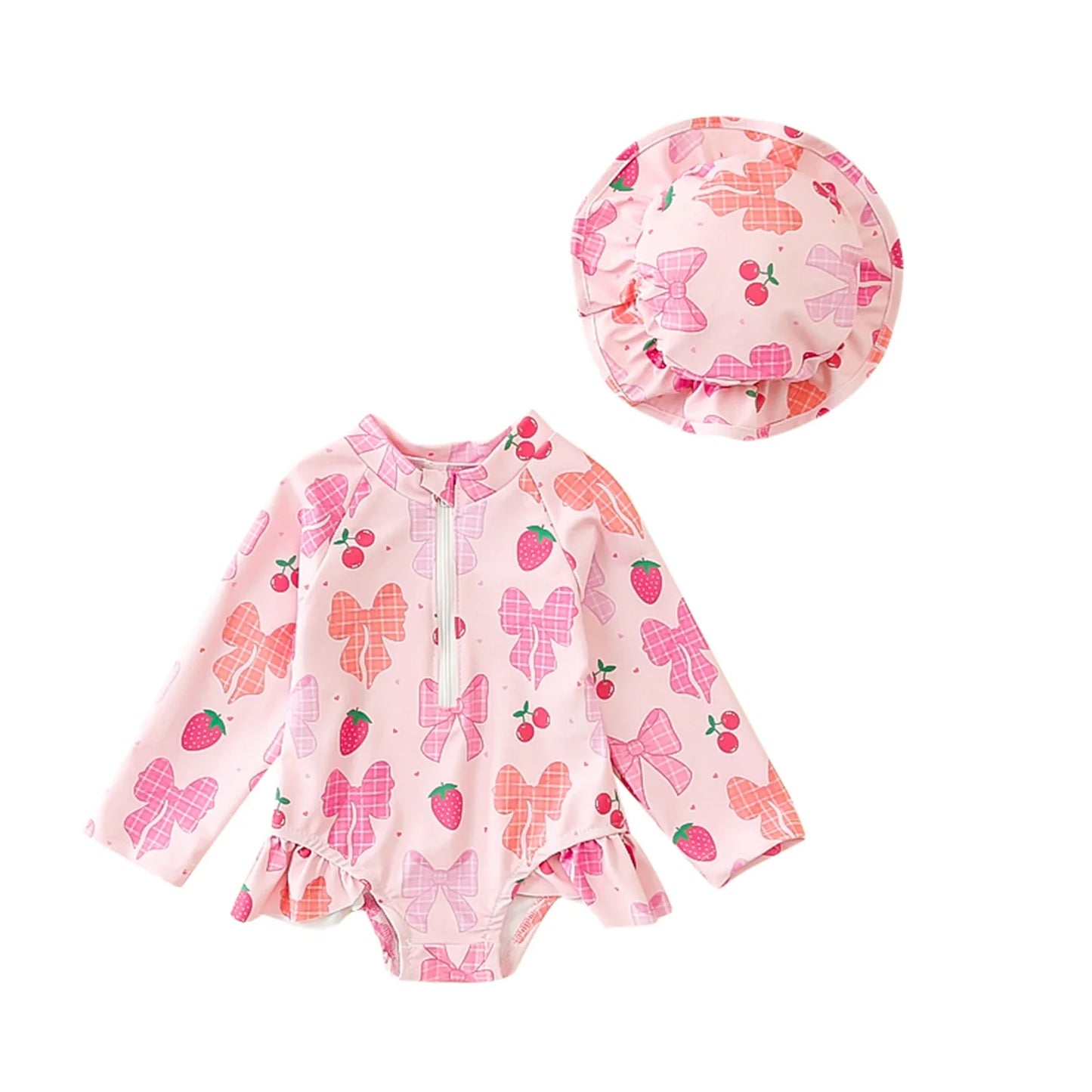 Maillot de Bain Anti-Éruption Cutanée pour Filles avec Chapeau - VibeBébé