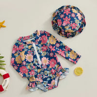 Maillot de Bain Imprimé Princesse Harvey  pour Bébé Fille avec Chapeau - PrincessBerrySwim