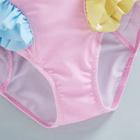 Maillot de bain fille imprimé hippocampe sans manches - hippocampeBébé