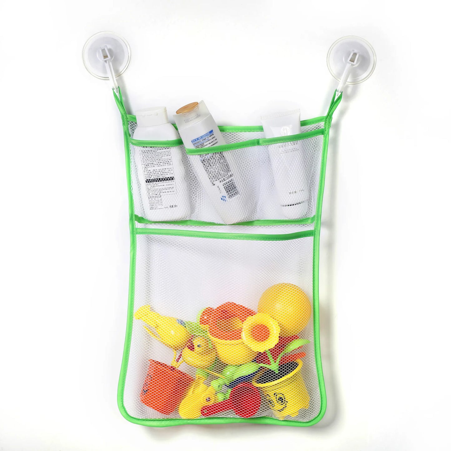 Organisateur de Bain avec 4 Poches et Ventouses pour Jouets et Accessoires - SplashOrganiz