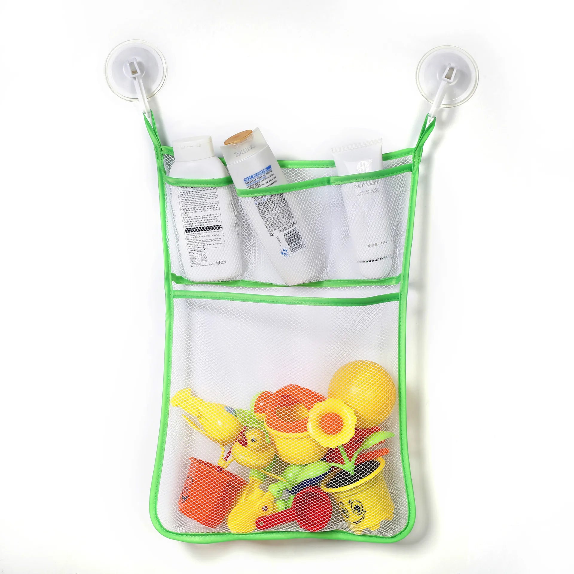 Organisateur de Bain avec 4 Poches et Ventouses pour Jouets et Accessoires - SplashOrganiz