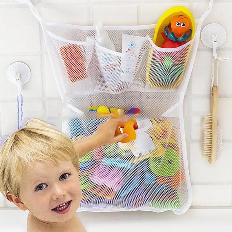Organisateur de Bain avec 4 Poches et Ventouses pour Jouets et Accessoires - SplashOrganiz