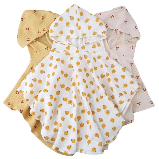 Poncho de Bain 100% Coton Bio, Pour 1-3 Ans - BébéDouce