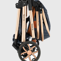 Poussette Bébé 3 en 1 Réversible avec Nacelle et Siège Auto – Châssis Aluminium Haut Paysage