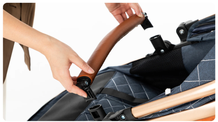 Poussette Bébé 3 en 1 Réversible avec Nacelle et Siège Auto – Châssis Aluminium Haut Paysage