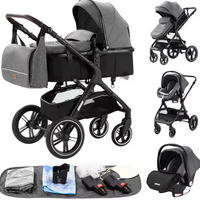 Poussette Bébé 3 en 1 avec Siège Auto et Nacelle – Offre Premium – Landauluxe