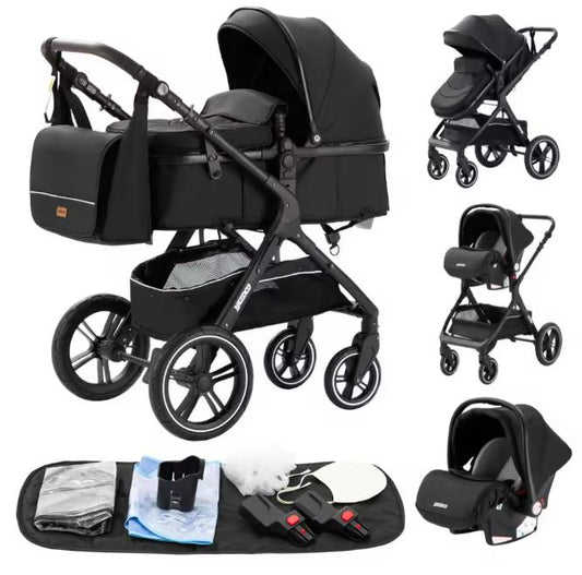 Poussette Bébé 3 en 1 avec Siège Auto et Nacelle – Offre Premium – Landauluxe