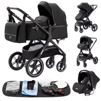 Poussette Bébé 3 en 1 avec Siège Auto et Nacelle – Offre Premium – Landauluxe