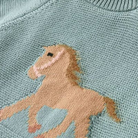 Pull Bébé en Tricot avec Motif Cheval - Cavalière Chic