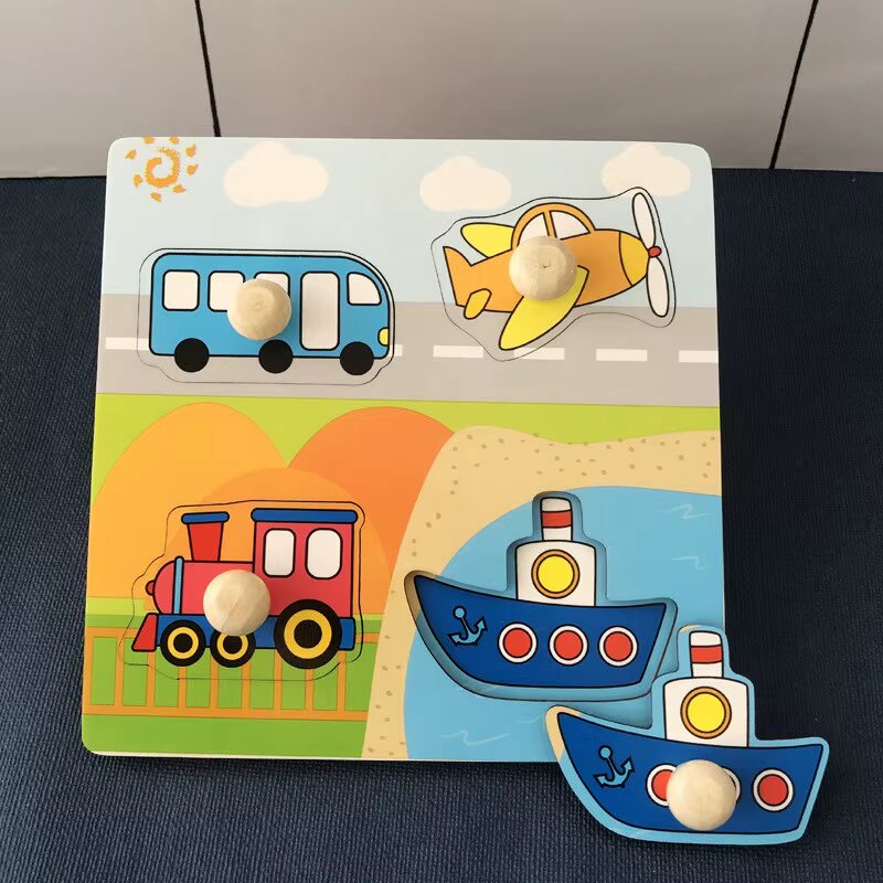 Puzzle éducatif en bois Montessori bébé 1 à 3 ans – Nodoki