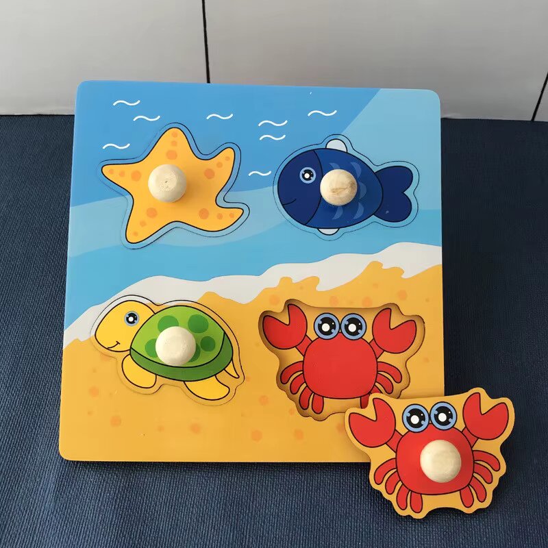 Puzzle éducatif en bois Montessori bébé 1 à 3 ans – Nodoki