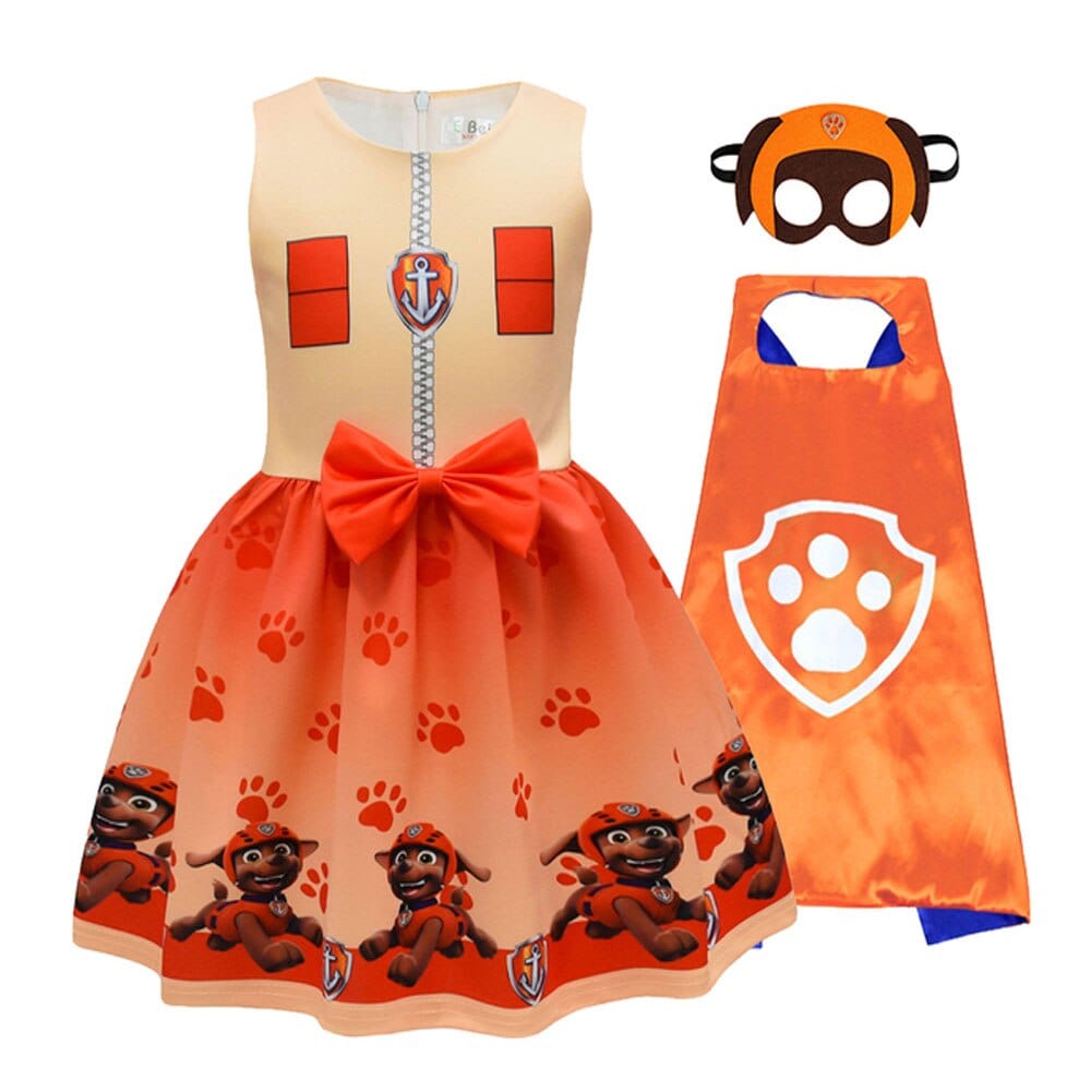 Robe Pat' Patrouille pour fille avec cape et masque - Cosplay