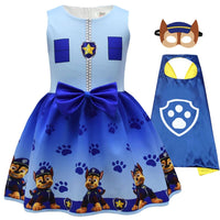 Robe Pat' Patrouille pour fille avec cape et masque - Cosplay