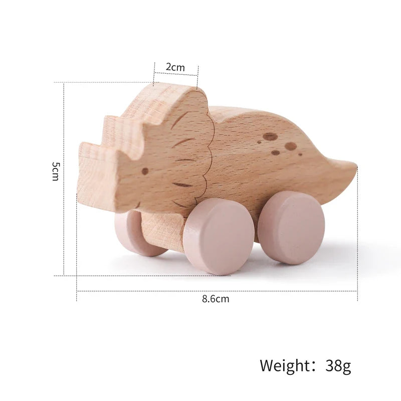 Voiture Dinosaures en Bois Montessori pour bébé- DinoRoues