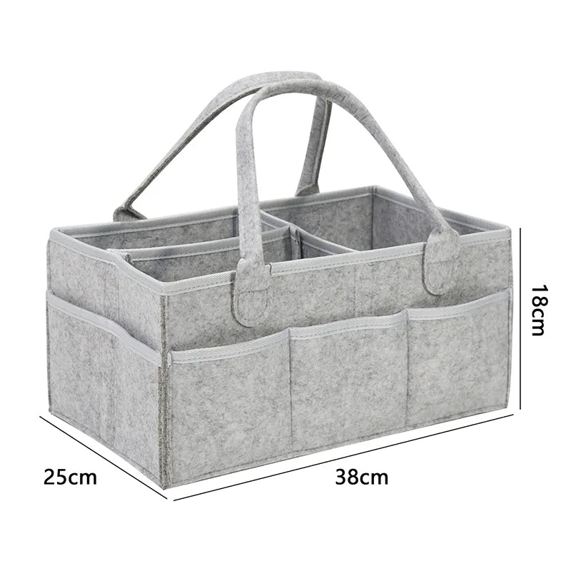 Organisateur de couches et objets avec poches – Panier de rangement en coton pour bébés et animaux - RangéCoton