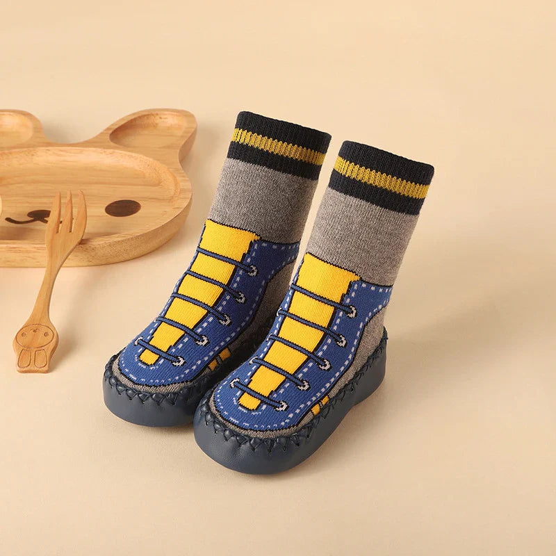 Chaussettes Antidérapantes Bébé | Semelle en Liège et Cuir - SemeLiège