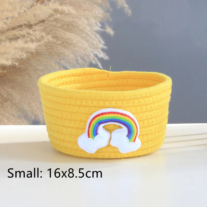 Panier rond en corde de coton bébé – Rangement pratique et décoratif -  TresséDouceur