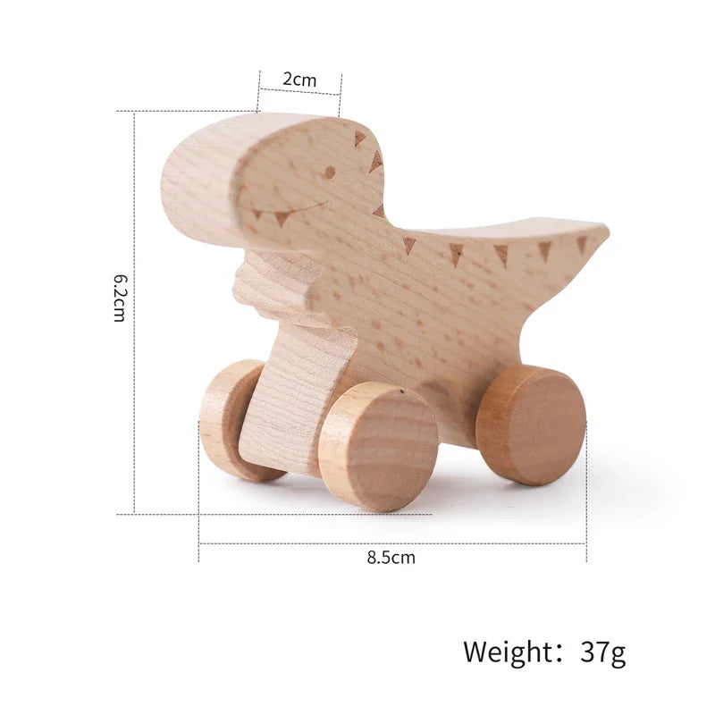 Voiture Dinosaures en Bois Montessori pour bébé- DinoRoues