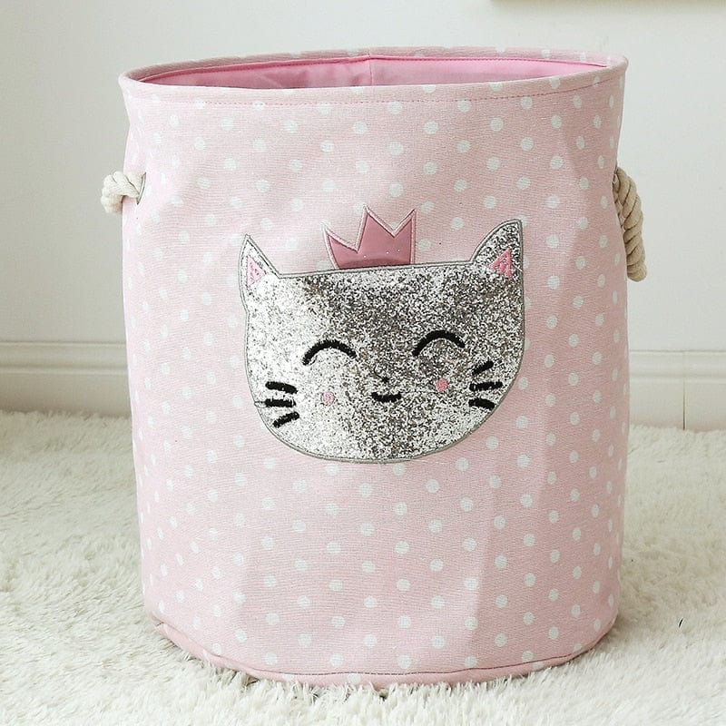 Corbeille de rangement enfant fille en tissu - AnimalBox