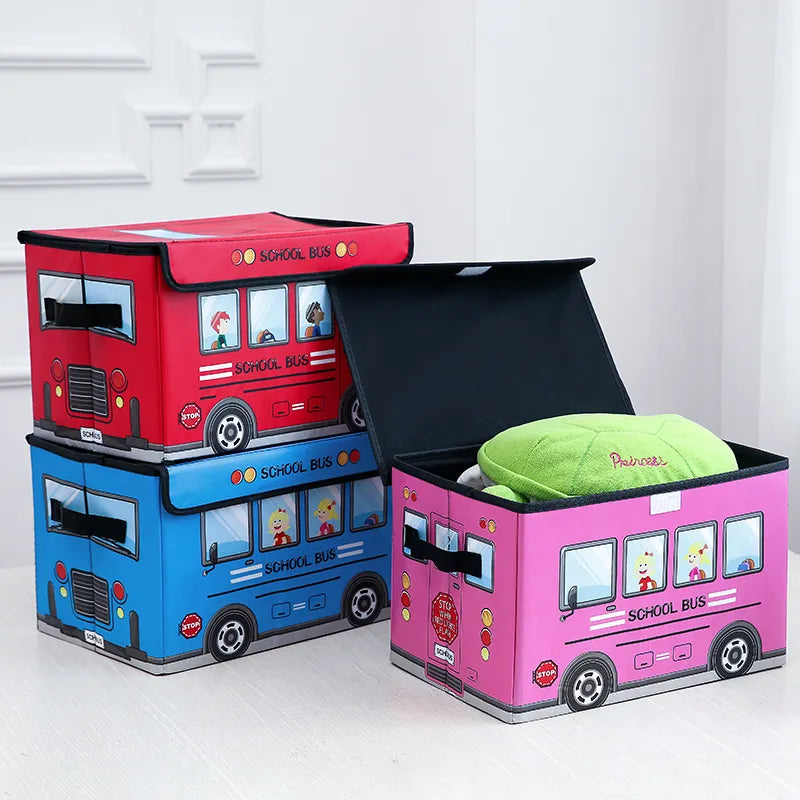 Boîte de Rangement en Toile - Design Bus Scolaire - RangBus