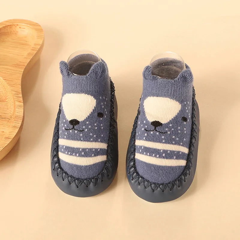Chaussettes Antidérapantes Bébé | Semelle en Liège et Cuir - SemeLiège