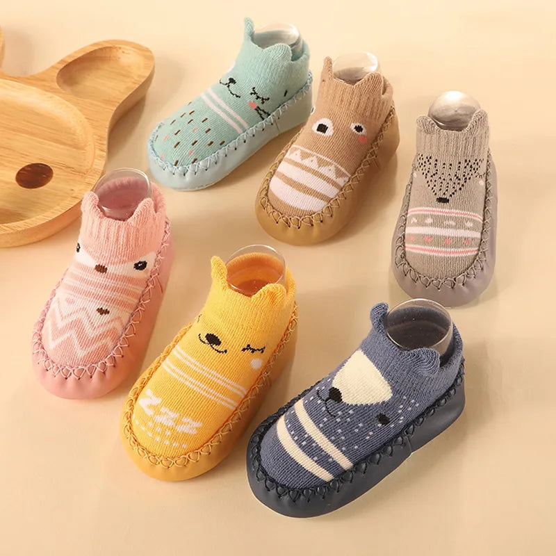Chaussettes Antidérapantes Bébé | Semelle en Liège et Cuir - SemeLiège