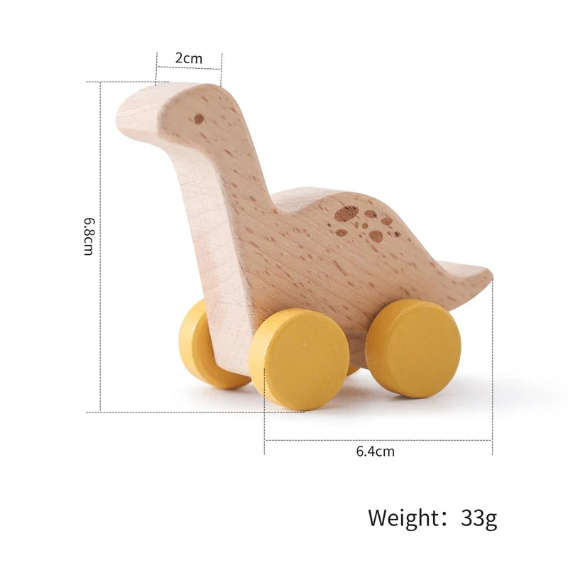 Voiture Dinosaures en Bois Montessori pour bébé- DinoRoues